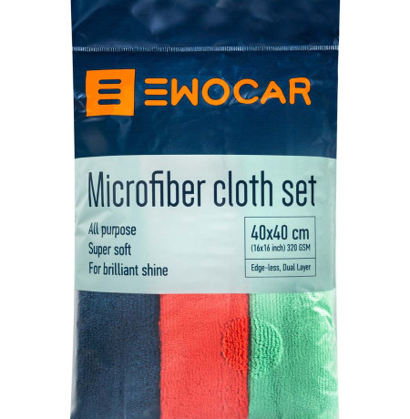EWOCAR Microfiber Cloth Set 320GSM - Šluosčių rinkinys
