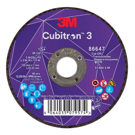 Pjovimo  diskas 125x1x22mm, Cubitron 3